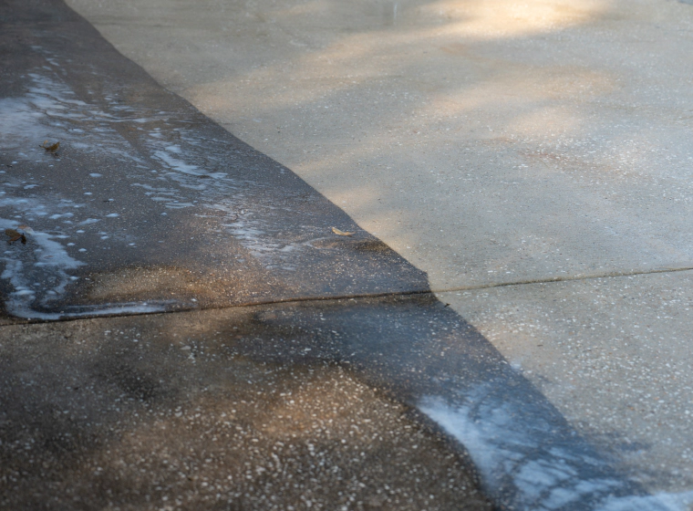 before and after pressure washing concrete floor jacksonville fl